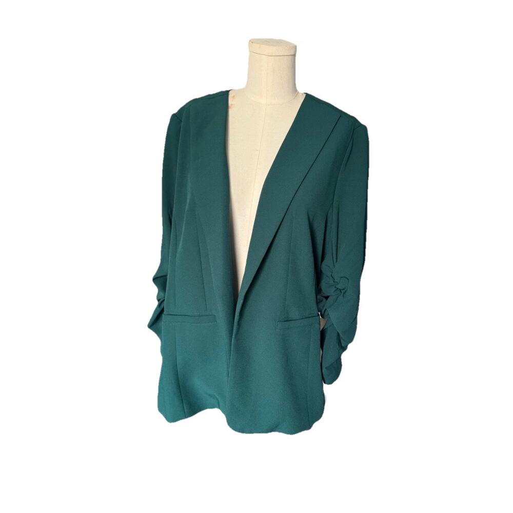 Skies Are Blue Blazer with Relaxed Fit and Forest green Animal Print Lining xl - Picture 2 of 5